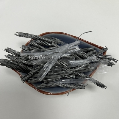 Uso industrial de piso de polipropileno cinza Macro Fibra PP Twist Fibra para reforço de concreto na construção