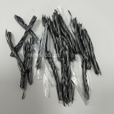 Uso industrial de piso de polipropileno cinza Macro Fibra PP Twist Fibra para reforço de concreto na construção